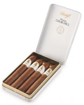 Davidoff Winston Churchill Short Cigars Belicoso 4 Stück = Metallbox (-3% CV24-Packungsrabatt)